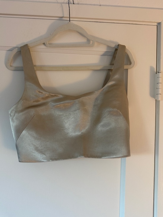 Banana Republic Tops - Banana Republic Silver Satin Quilted Tank